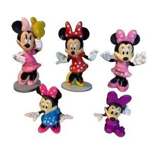 Disney Minnie Mouse Figurine Set 2.25"-3.25" Tall Collectibles Fun Display 5 Pie